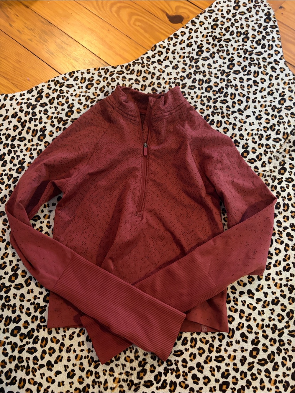 lululemon athletica Half-Zip Pullover Jacket in Burgundy